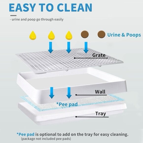 Litter Box with Grid, Small - 12inch x 15inch for small pets - Picture 4 of 6